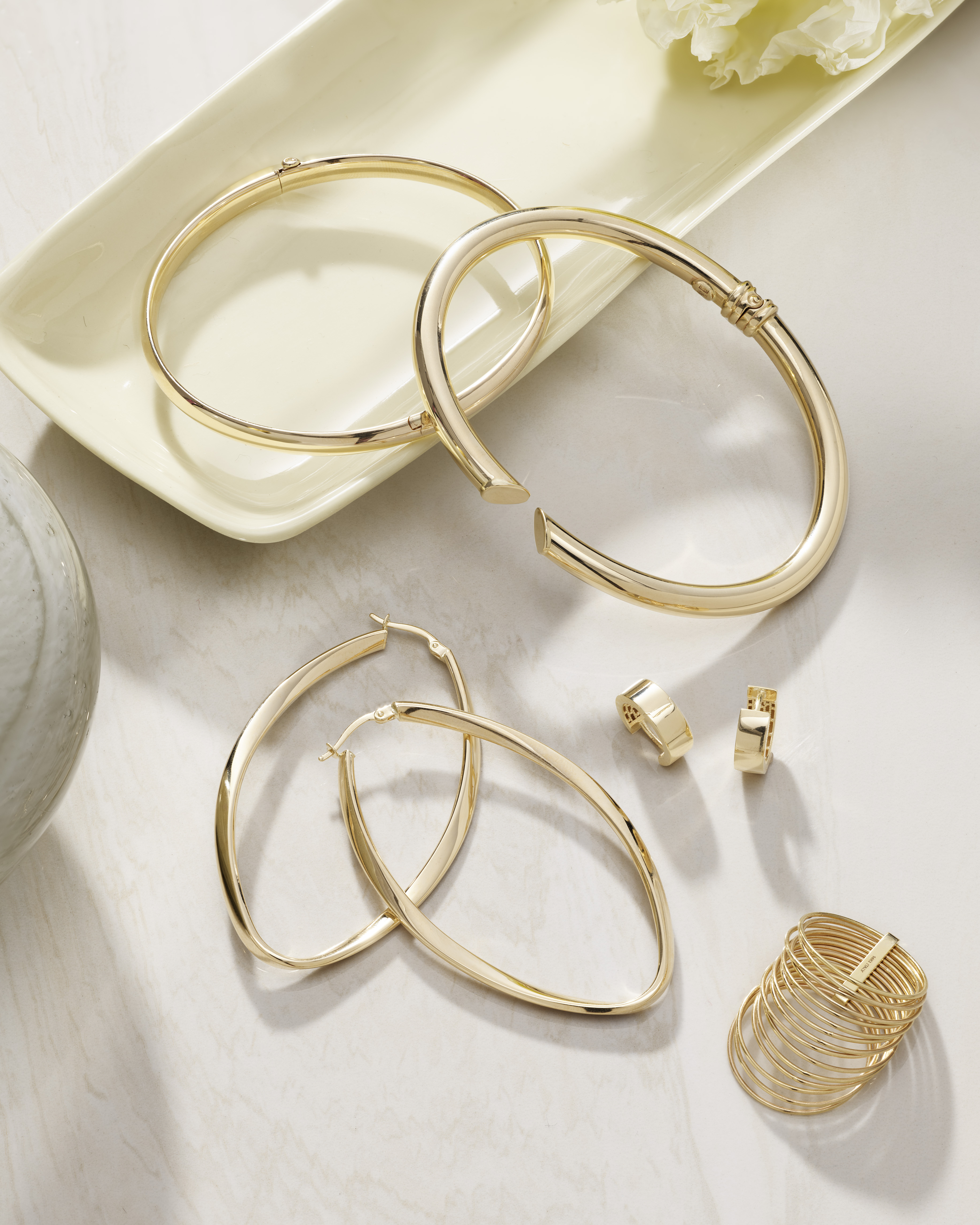 A selection of gold pieces made in Italy.